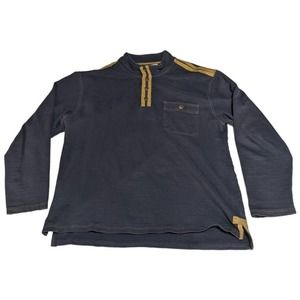 The Territory Ahead Quarter Zip/Button Sweater Men's XL Long Sleeve Blue